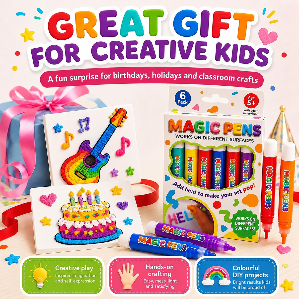 🎁🔮Magic Pen – Draw 3D with one stroke!🎄DIY Bubble Magic Drawing Pens