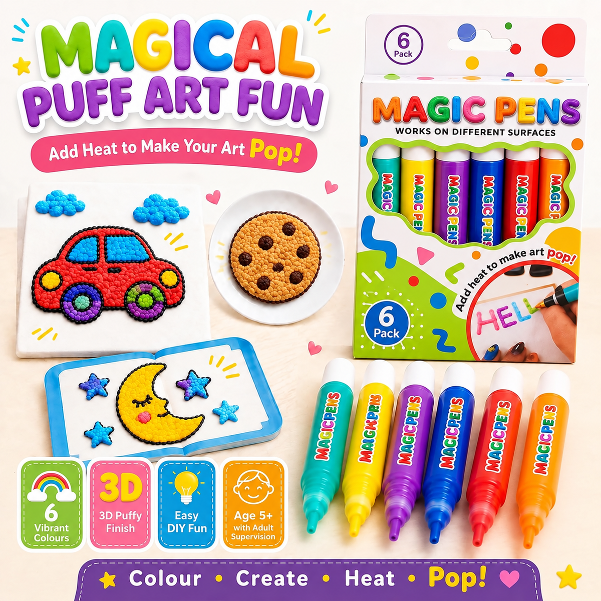 🎁🔮Magic Pen – Draw 3D with one stroke!🎄DIY Bubble Magic Drawing Pens