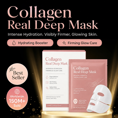 🔥3–4 hours of care - Collagen Real Deep Mask (4 Masks per Pack)