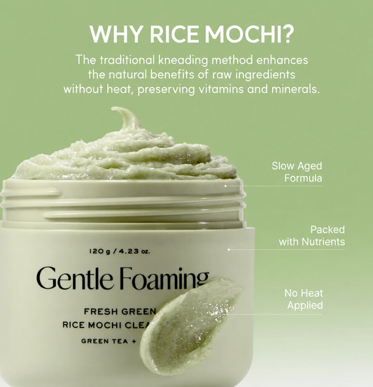 Fresh Green Rice Mochi Cleanser, 4.23oz -Gentle Foaming Facial Cleansing
