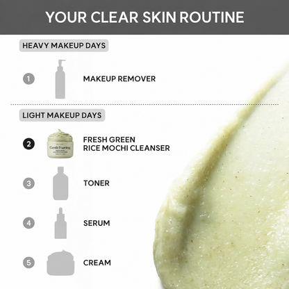 Fresh Green Rice Mochi Cleanser, 4.23oz -Gentle Foaming Facial Cleansing