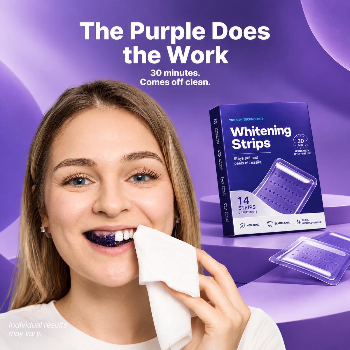 Purple Teeth Whitening Strips