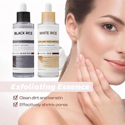 White & Black Rice Glow Exfoliating Ampoule Duo