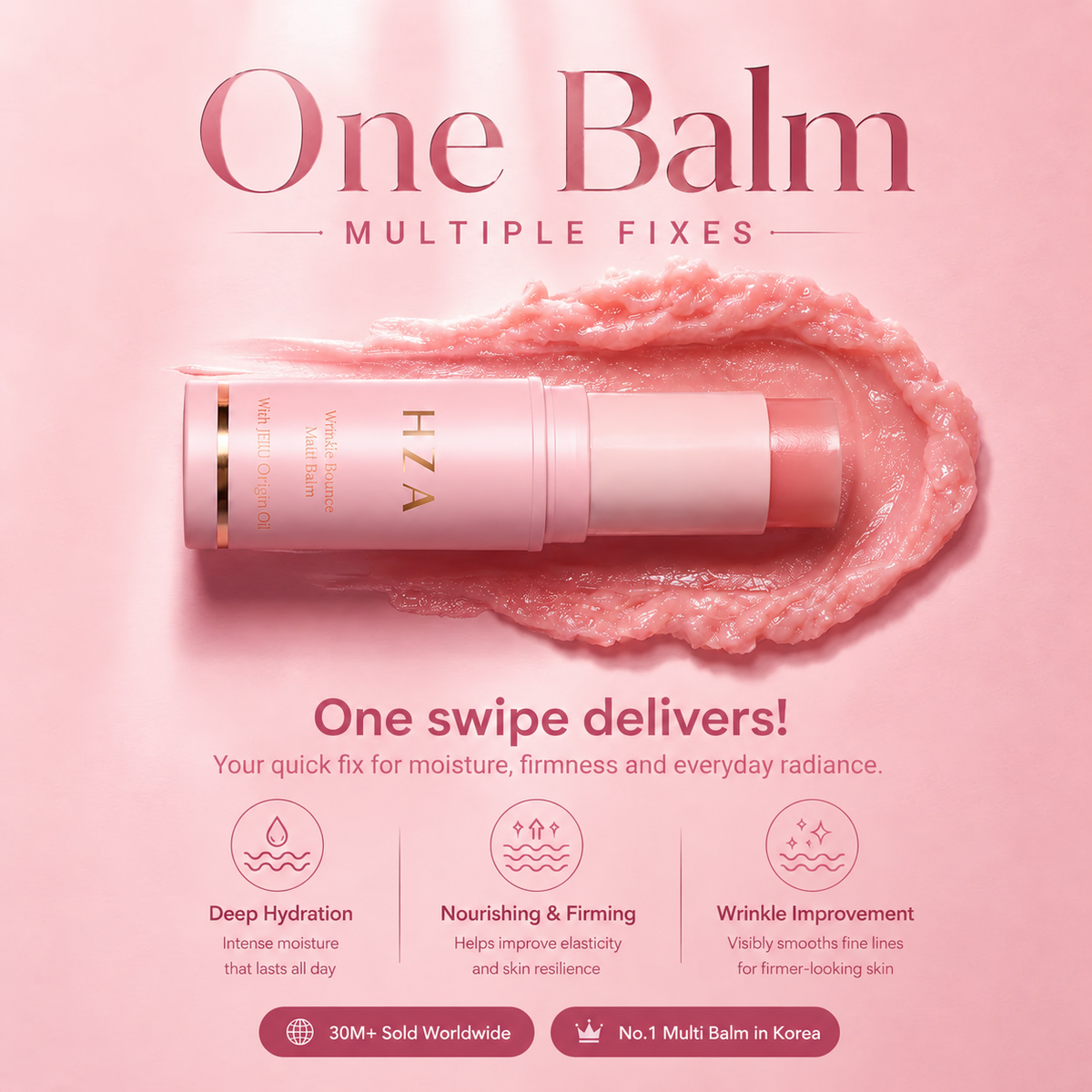 HAZ Wrinkle Bounce All-in-One Hydrating Multi-Balm for Face, Lips, Eyes and Neck