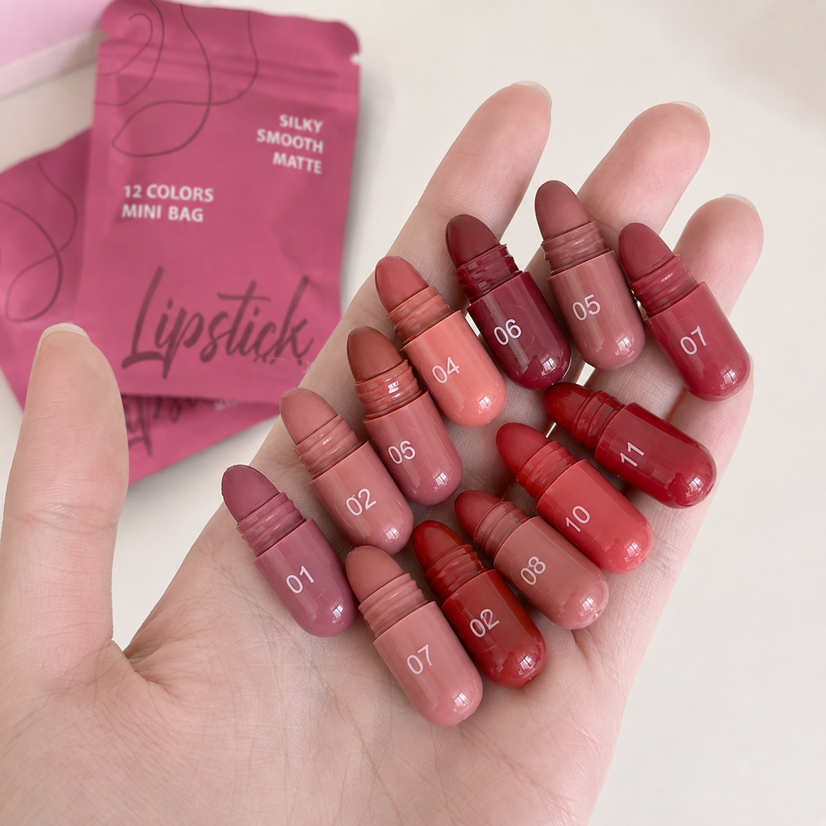 💄BUY 1 GET 1 FREE(24 pcs)! 12-color capsule set mini Longlasting Matte lipstick✨