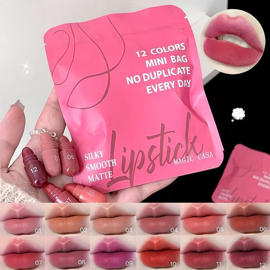 💄BUY 1 GET 1 FREE(24 pcs)! 12-color capsule set mini Longlasting Matte lipstick✨
