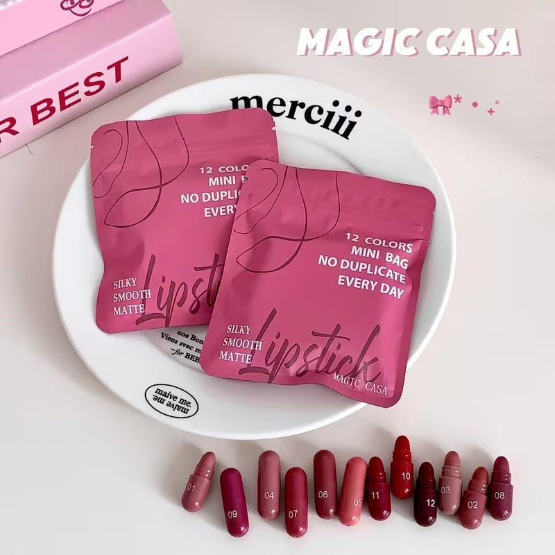💄BUY 1 GET 1 FREE(24 pcs)! 12-color capsule set mini Longlasting Matte lipstick✨